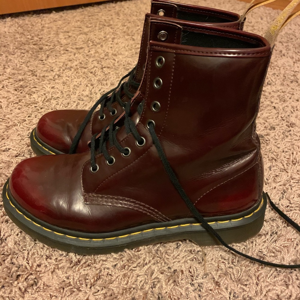 Doc Martens Cherry Red Brushoff Vegan Boot